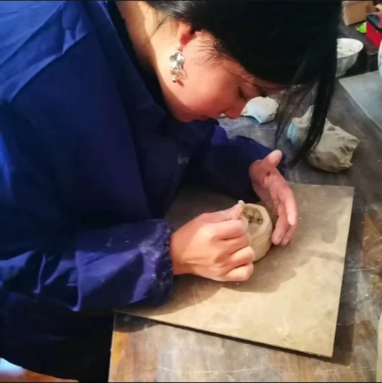 Tao Sheng Learning How to Handmade a Bowl in Her Friend's Studio in 2019